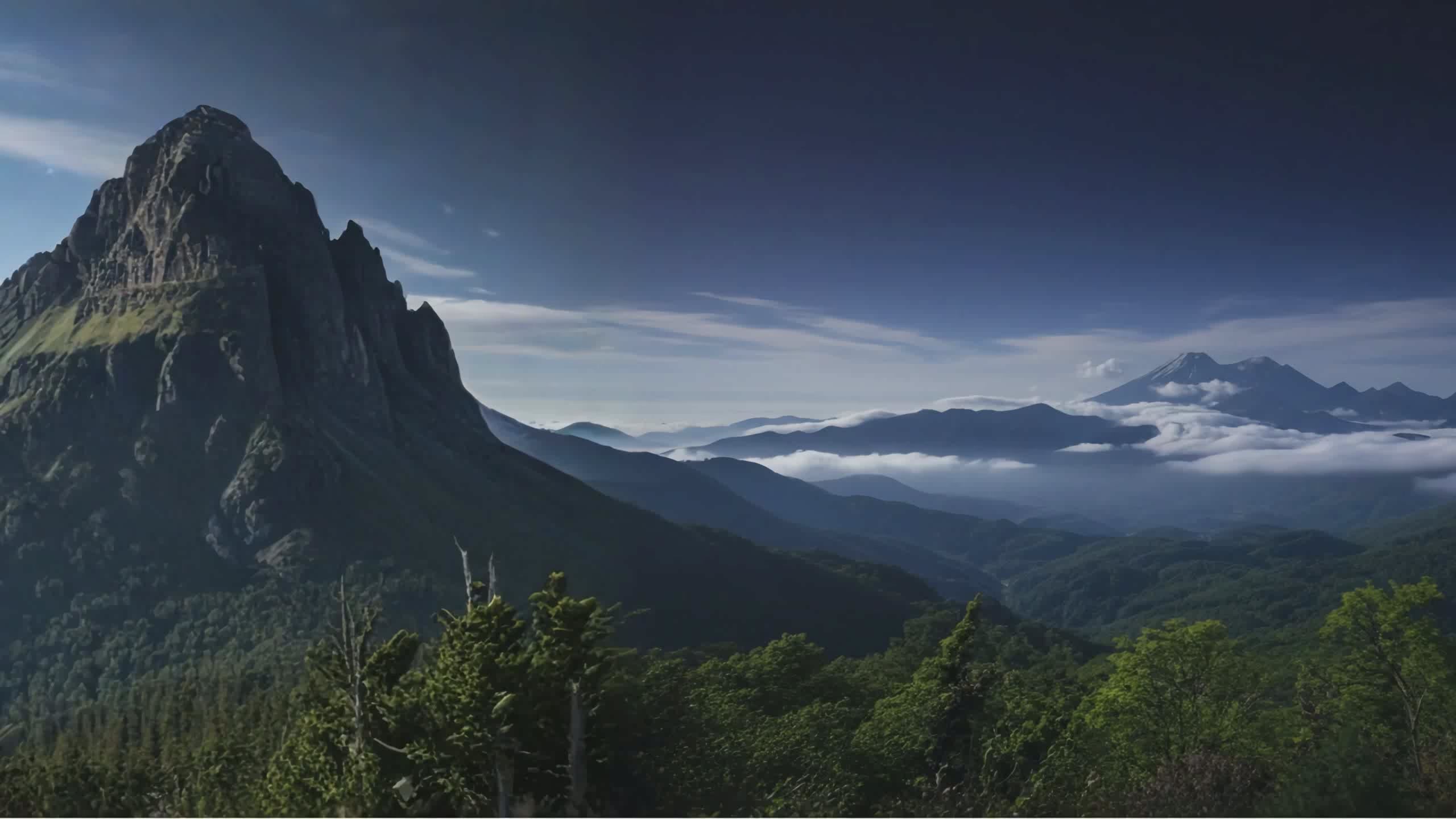 Montagnes avec nuages